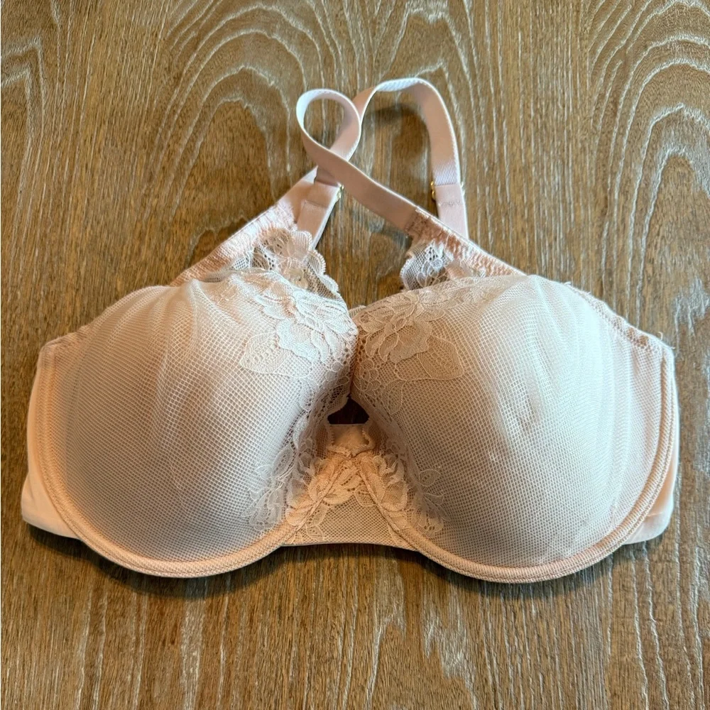 NATORI Underwire Pink Lace Crisscross Adjustable Straps Women’s‎ Size 34G